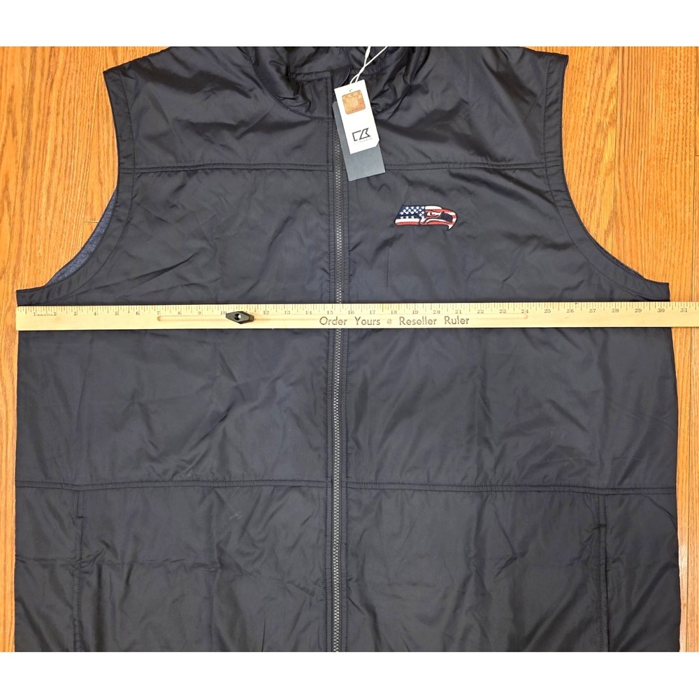 Cutter & Buck Dry Tec Sleeveless Vest Mens 4XT Navy Blue Seahawks Logo Patriotic - Picture 6 of 10